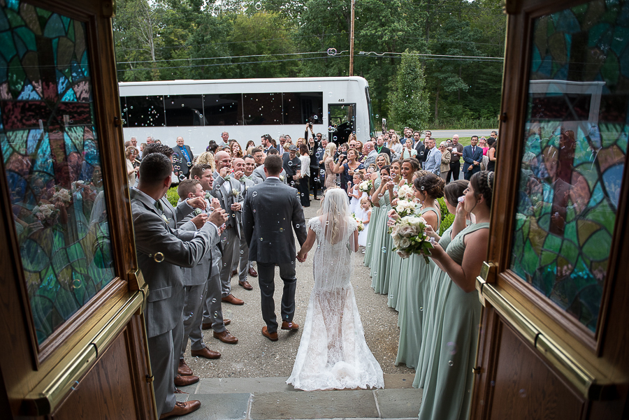 Bubble Exit From St. Pauls Church Wedding Ceremony
