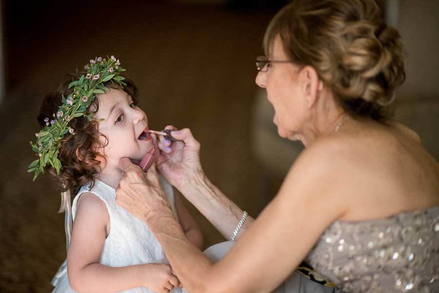 Adorable Flower Girl Gets Lipstick Aria Wedding Photographer